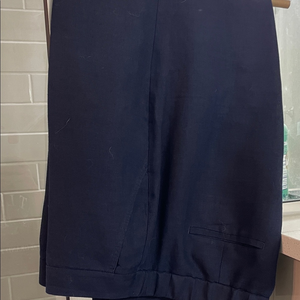 Navy Blue Linen Pant